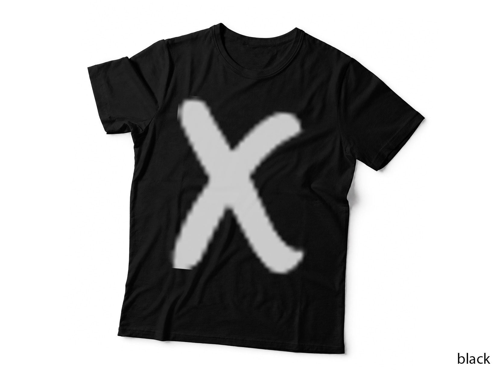 Uppercase X Single Black Capital Letter Bold Serif T-Shirt
