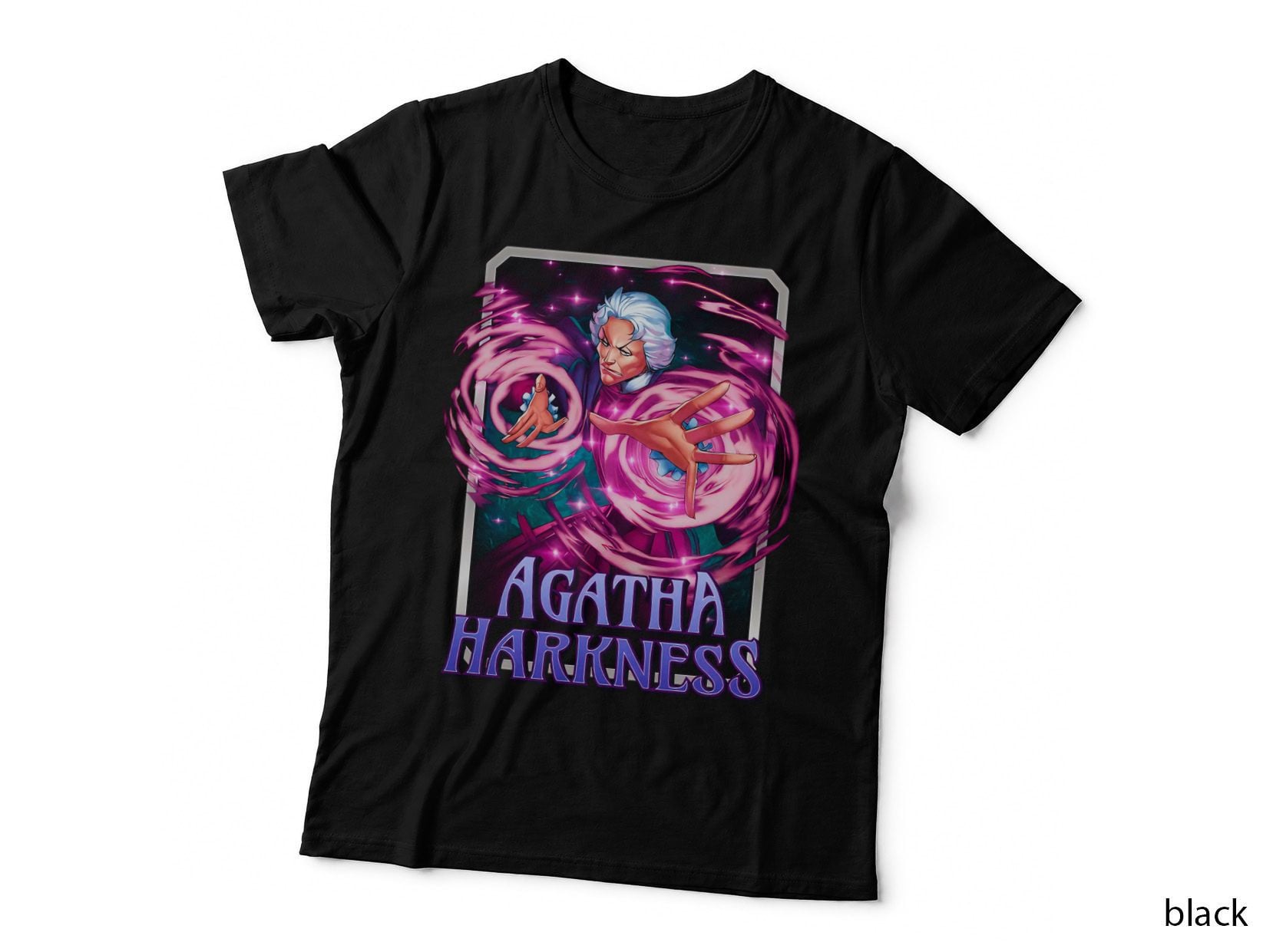Agatha Harkness Illustrated Magical Energy Swirls T-Shirt