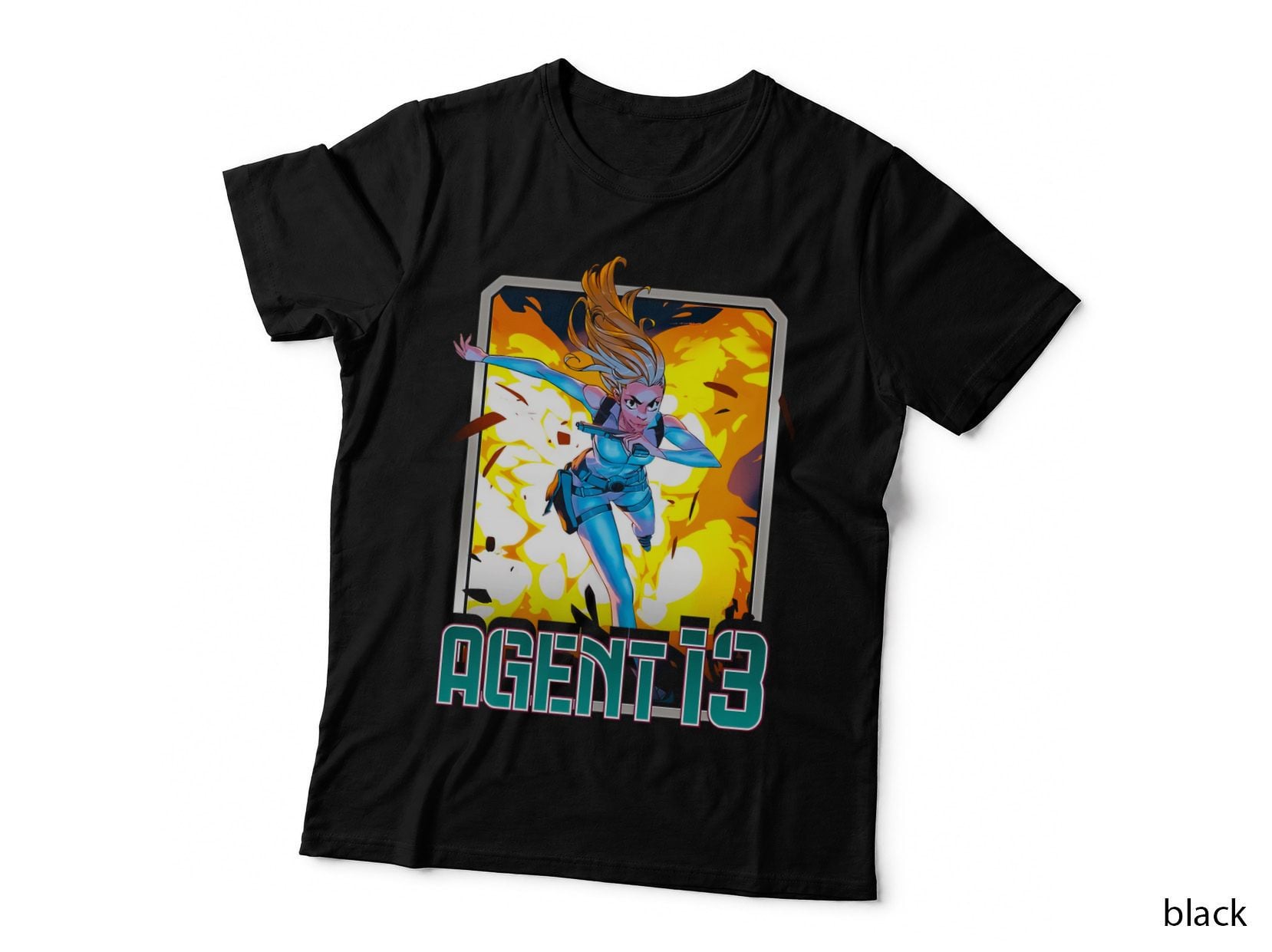 Agent I3 Illustration Female Action Pose T-Shirt