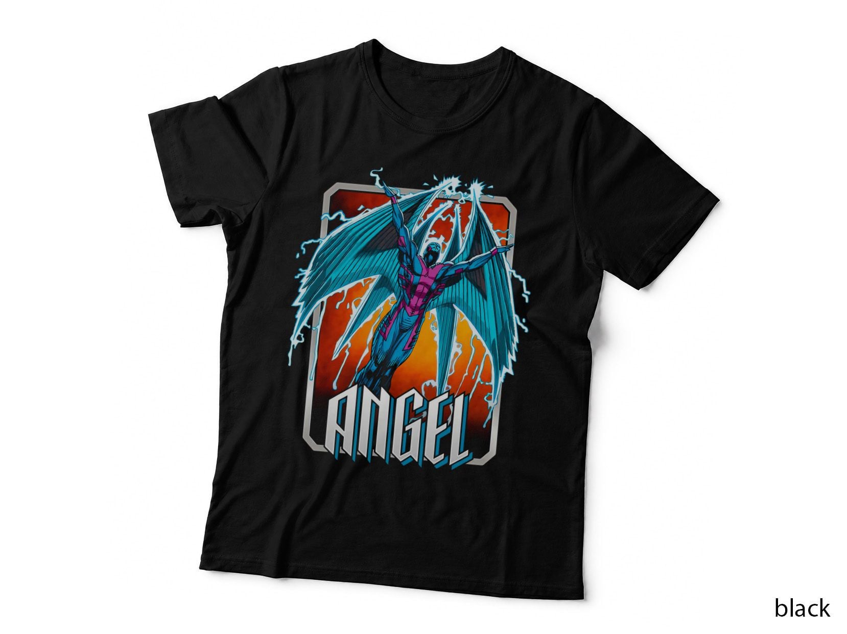 Angel Illustration Blue Demon T-Shirt