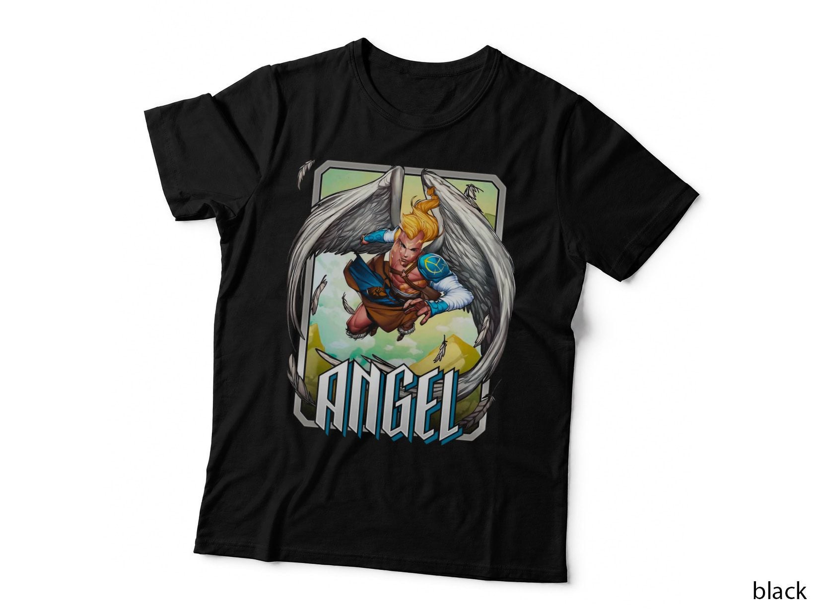 Angel Illustration Winged Cherub Character T-Shirt