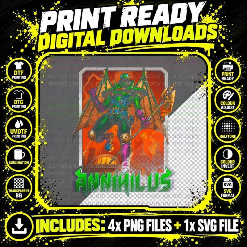 Annihilus Illustration Demonic Creature Wings T-Shirt Png SVG Digital Bundle