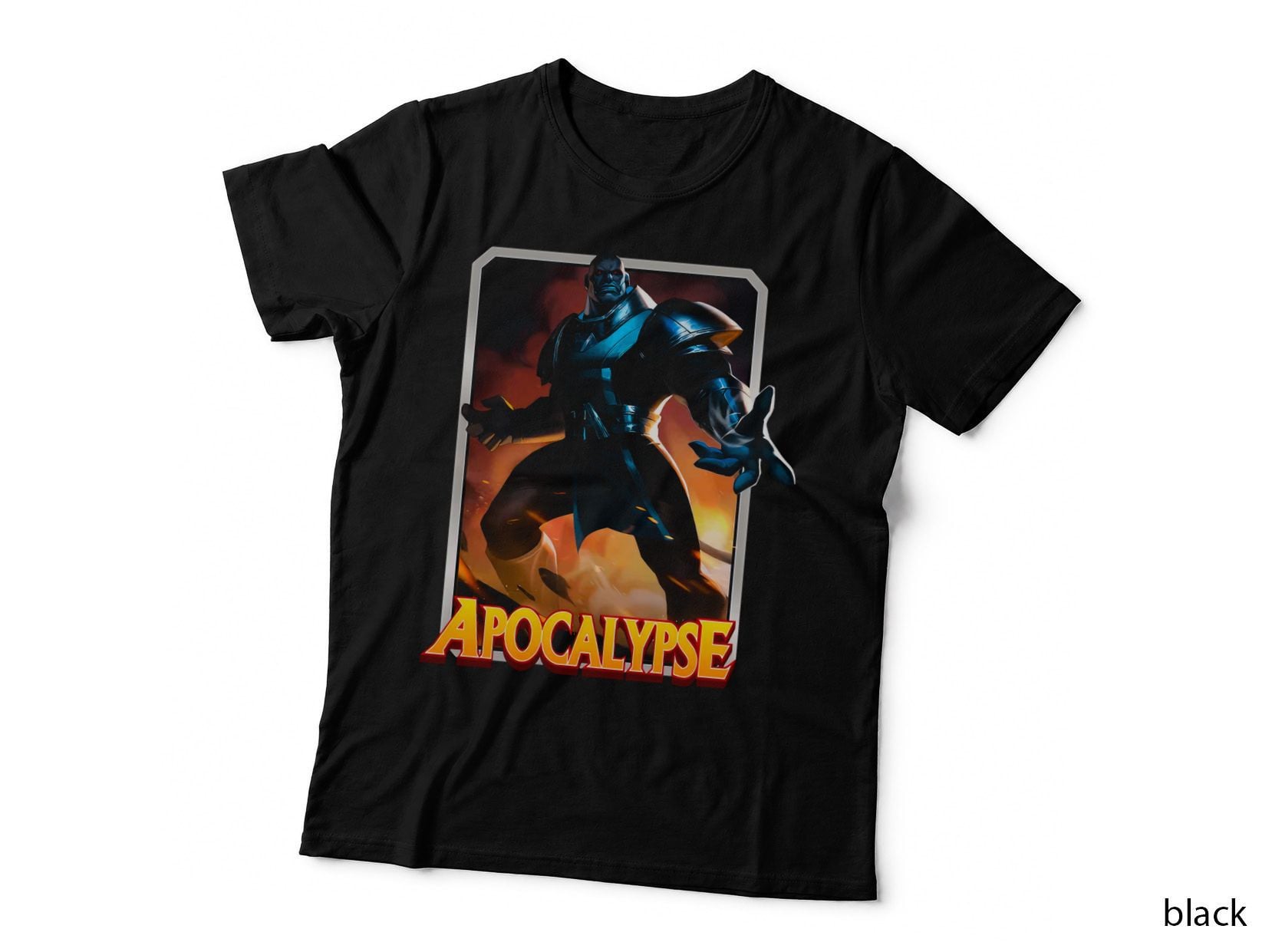 Apocalypse Illustration Blue Armored Warrior T-Shirt