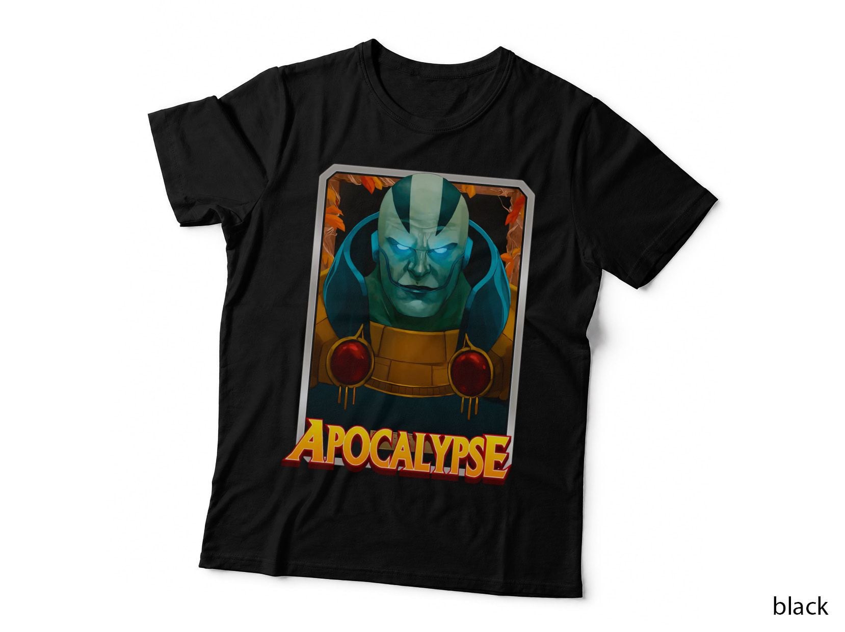 Apocalypse Illustration Glowing Cyan Head T-Shirt