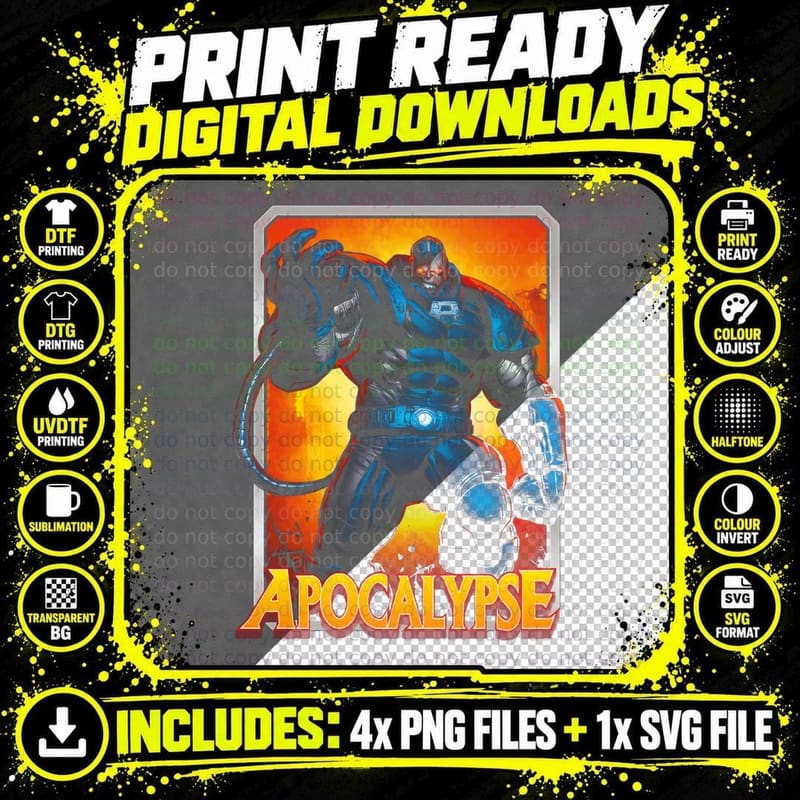 Apocalypse Illustration Large Armored Figure T-Shirt Png SVG Digital Bundle