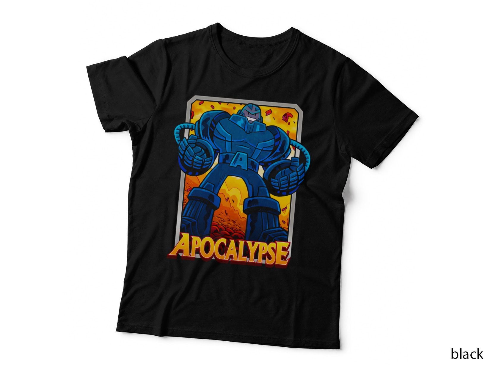Apocalypse Illustration Massive Blue Form T-Shirt