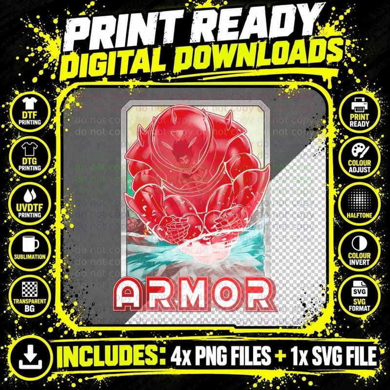 Armor Illustration Red Spiky Sphere T-Shirt Png SVG Digital Bundle