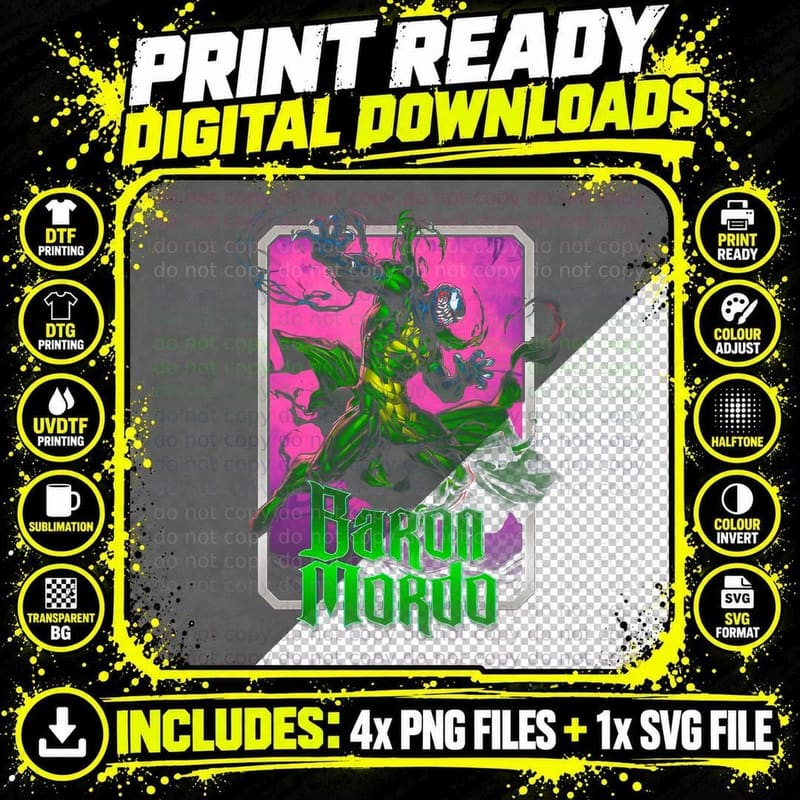 Baron Mordo Chain Green Cyan Pink Mystic T-Shirt Png SVG Digital Bundle