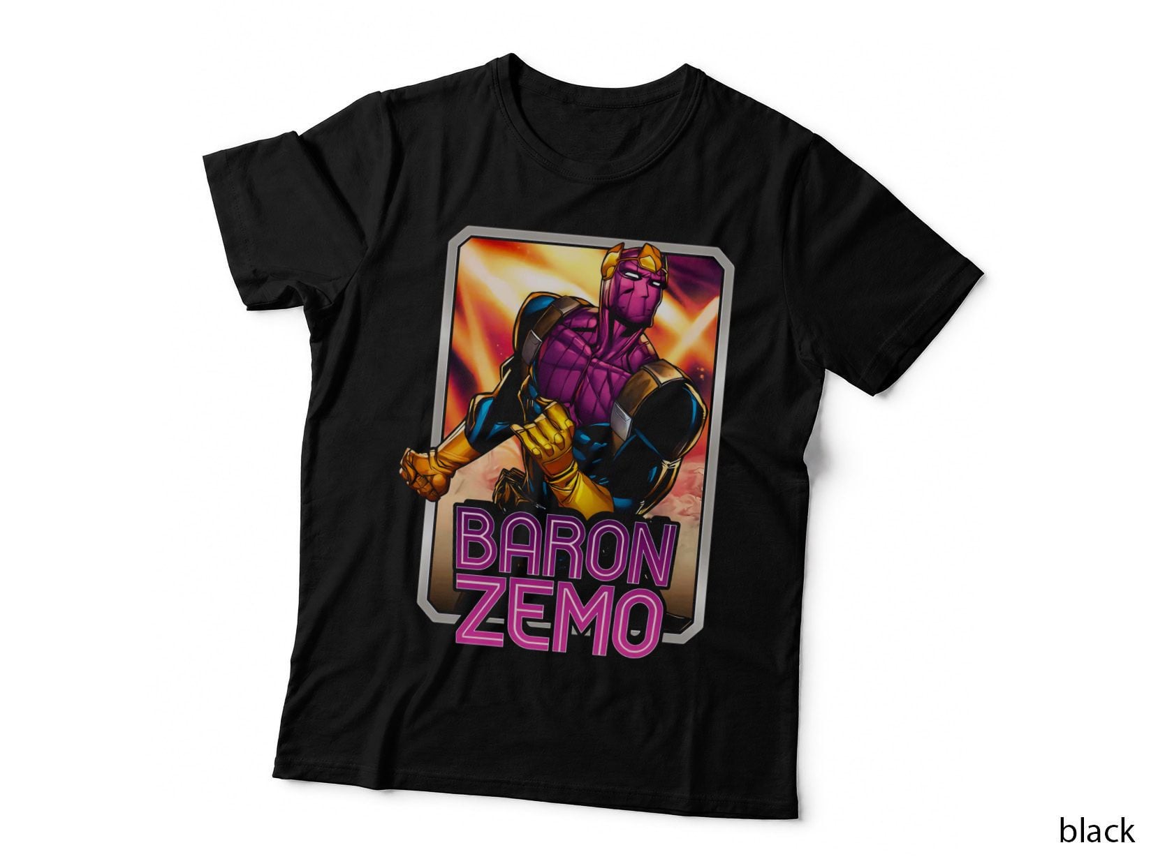 Baron Zemo Halftone Orange Red Magenta Tyrant Character T-Shirt