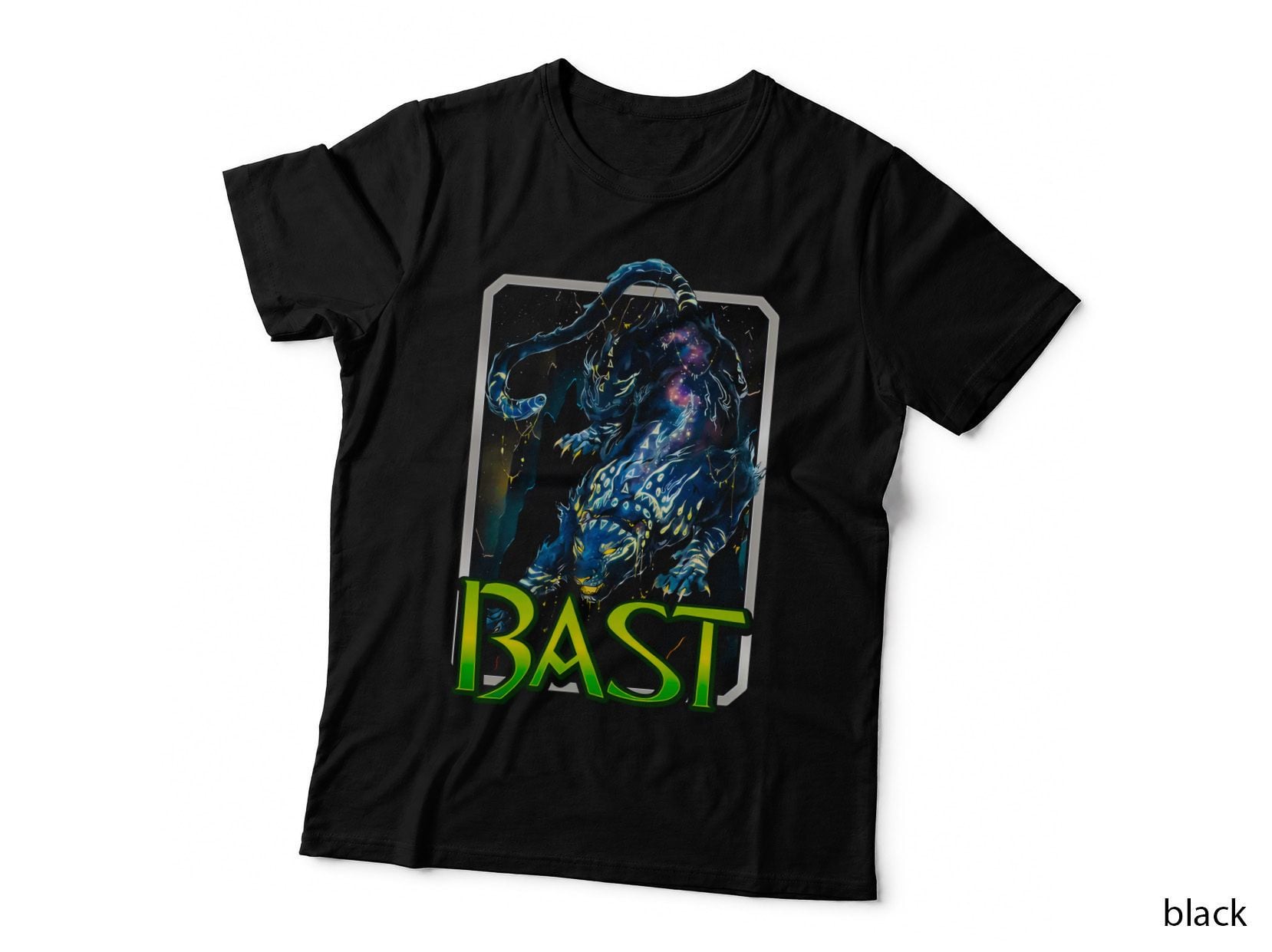 Bast Illustration Blue Fur Creature T-Shirt