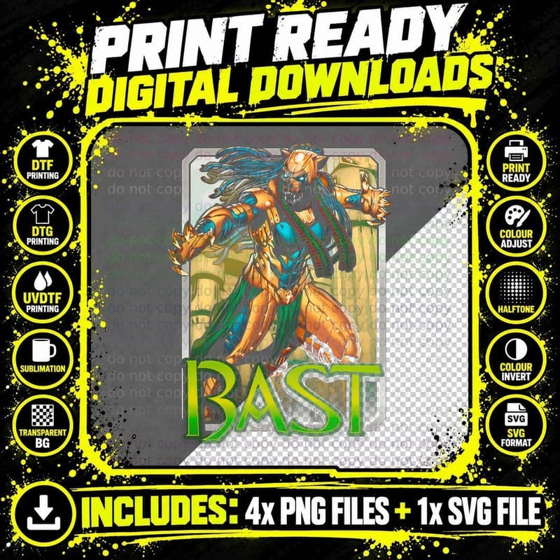 Bast Illustration Golden Armored Warrior T-Shirt Png SVG Digital Bundle