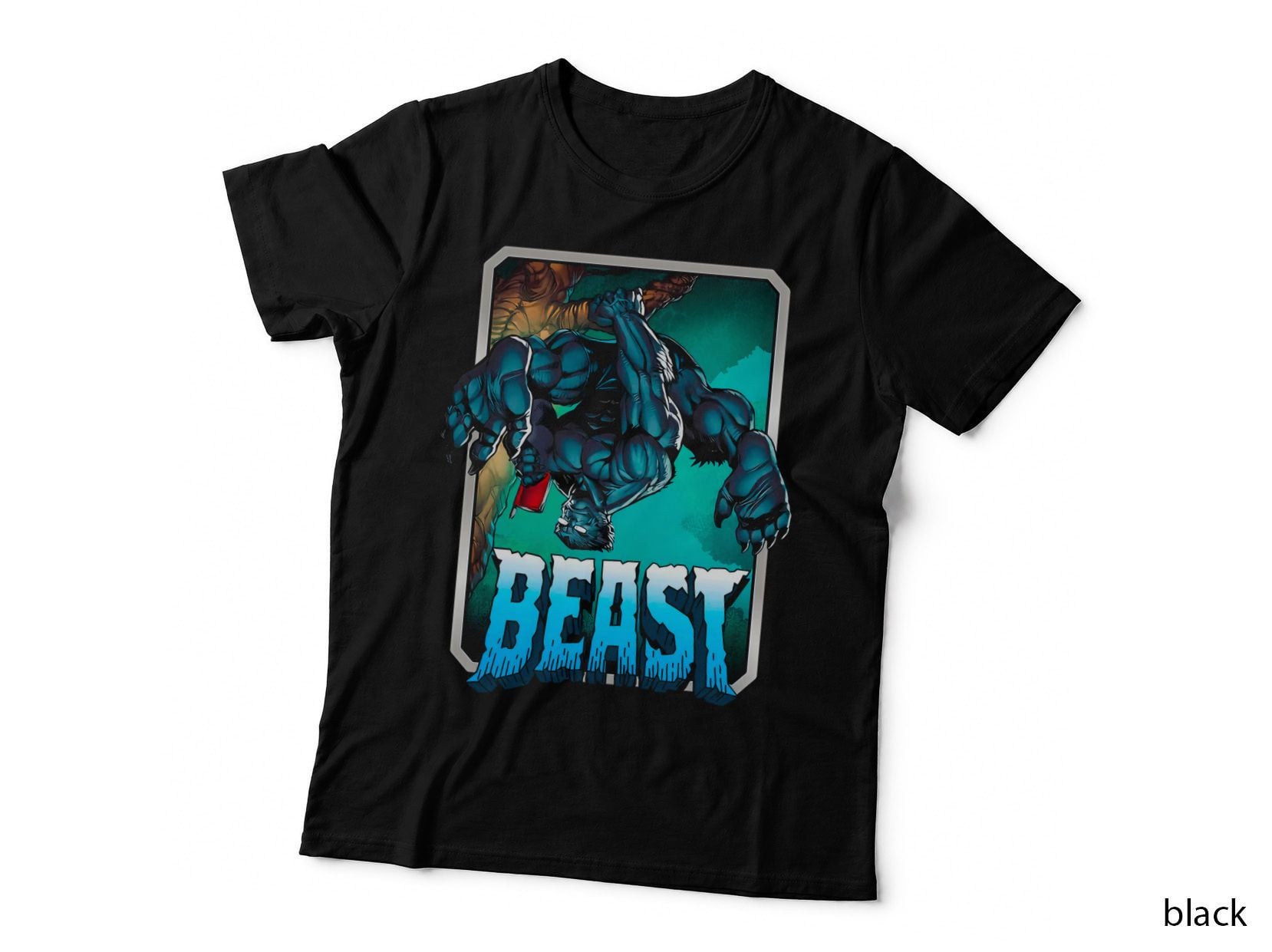 Beast Illustration Teal Colored Creature T-Shirt