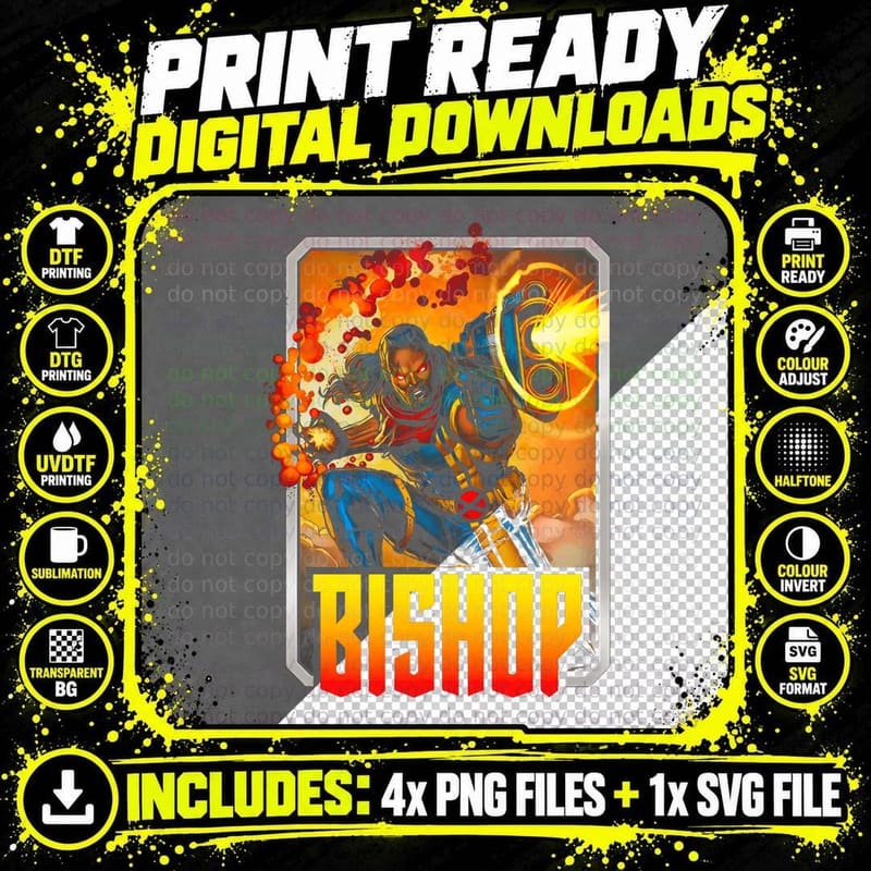 Bishop Illustration Fire Explosion Warrior T-Shirt Png SVG Digital Bundle