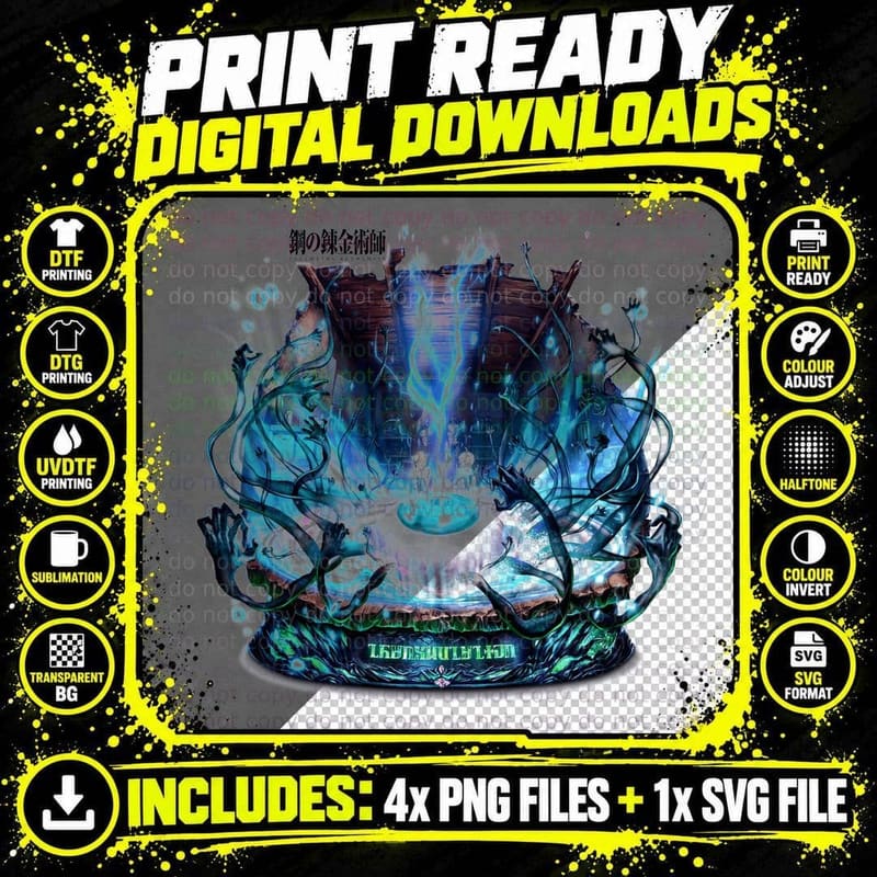 Blue-Purple Tech Figure Blue Purple Swirling Effects Png SVG Digital Bundle