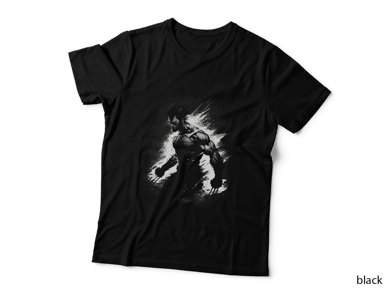 Character Figure Grayscale White Silhouette Halftone T-Shirt