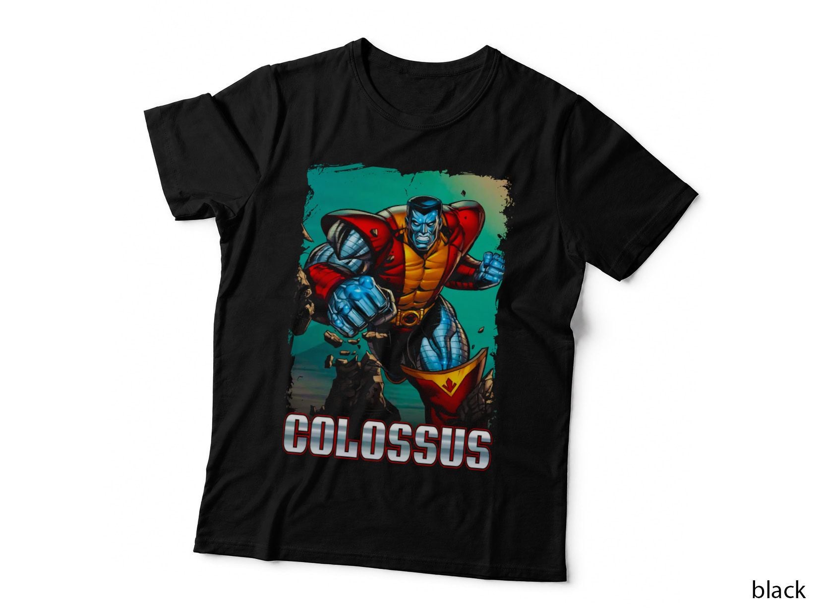 Colossus Blue Face Red Outfit Halftone T-Shirt