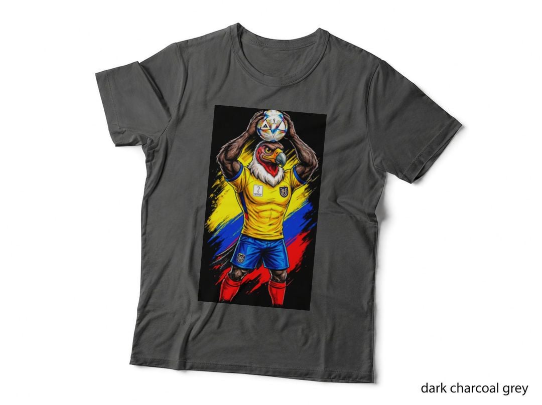 Condor Vulture Mascot Yellow Ecuador Jersey Holding Ball T-Shirt