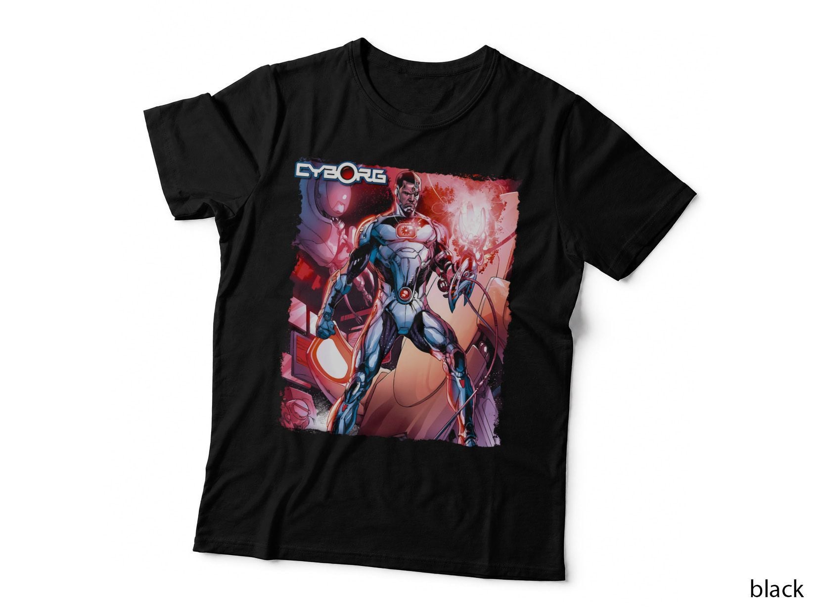 Cyborg Borg Futuristic Mechanical in Armor Sci-Fi Character T-Shirt
