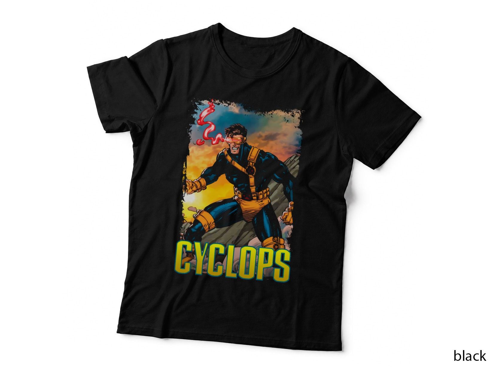 Cyclops Halftone Yellow Orange Mutant Hero Energy T-Shirt