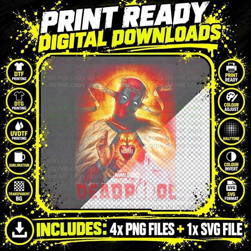 Deadpool Semitonos - Tio Vector T-Shirt Png SVG Digital Bundle
