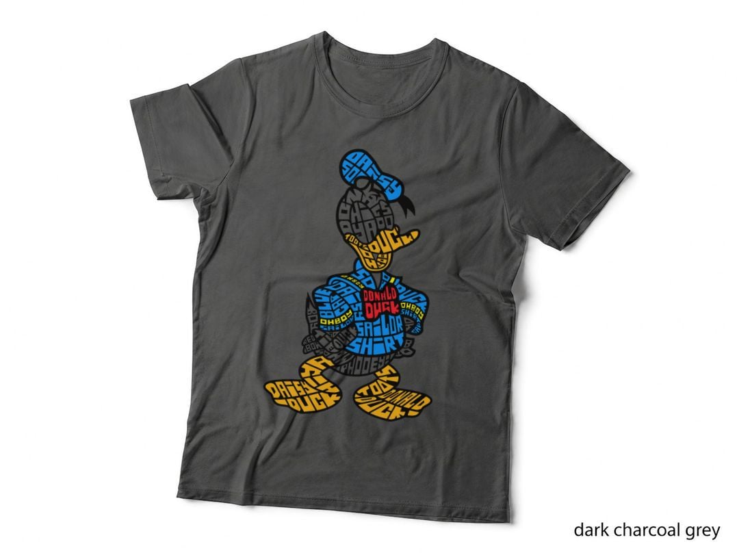Duck Character Blue Yellow Orange Cartoon T-Shirt