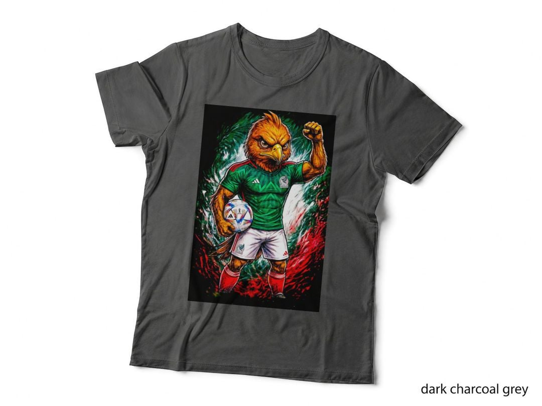 Eagle Mascot Green Mexico Jersey Holding Ball Fist Raised T-Shirt