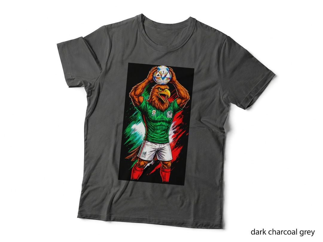 Eagle-Headed Footballer Brown Eagle Head Green Kit Holding Ball Overhead T-Shirt