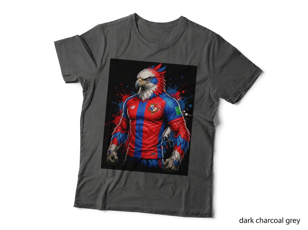 Eagle-Headed Footballer Red White Blue Feathered Head Striped Kit T-Shirt