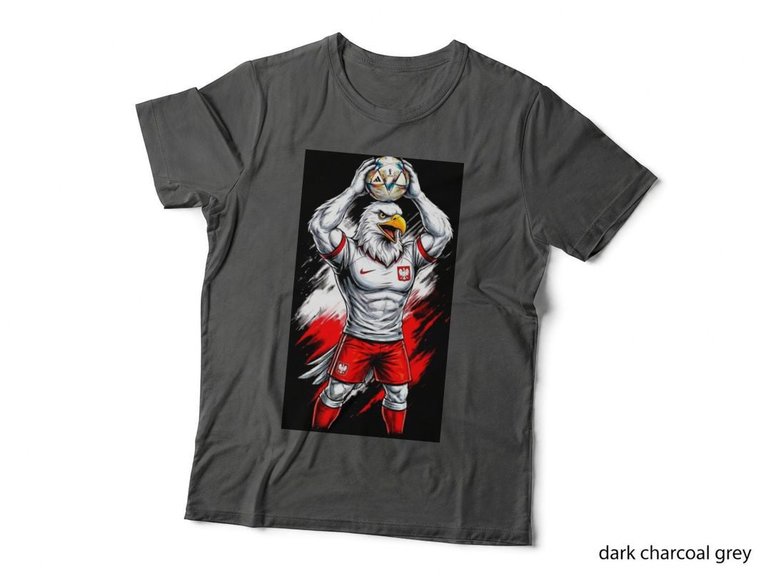 Eagle-Headed Footballer White Eagle Head Red Kit Holding Ball Overhead T-Shirt