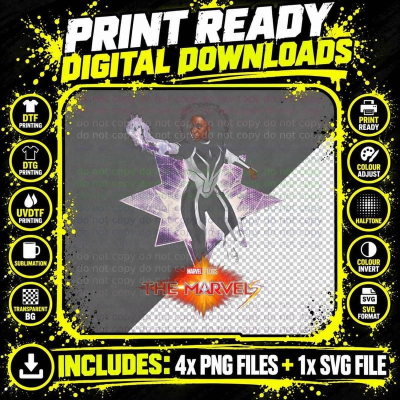 Female Superhero Pose Power Glow Purple Magenta T-Shirt Png SVG Digital Bundle