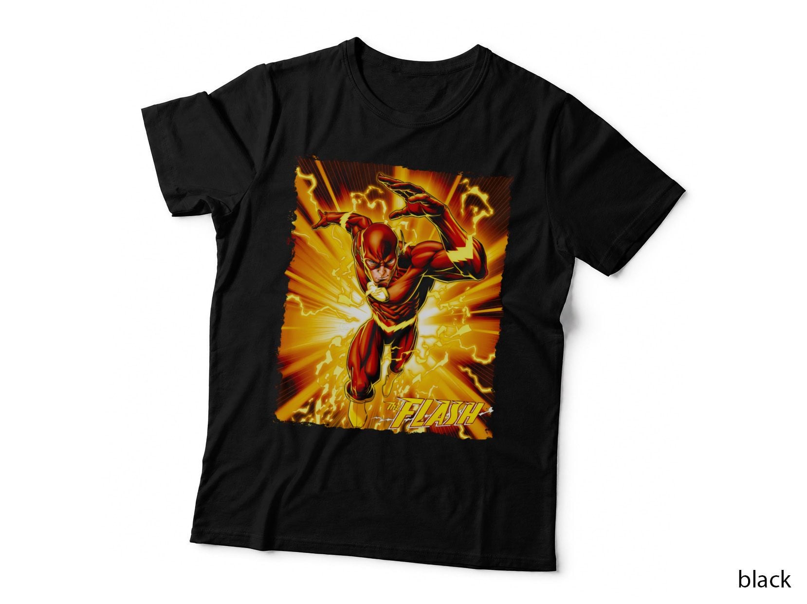 Flash Orange Fire the Speedster in Yellow Power Lightning T-Shirt