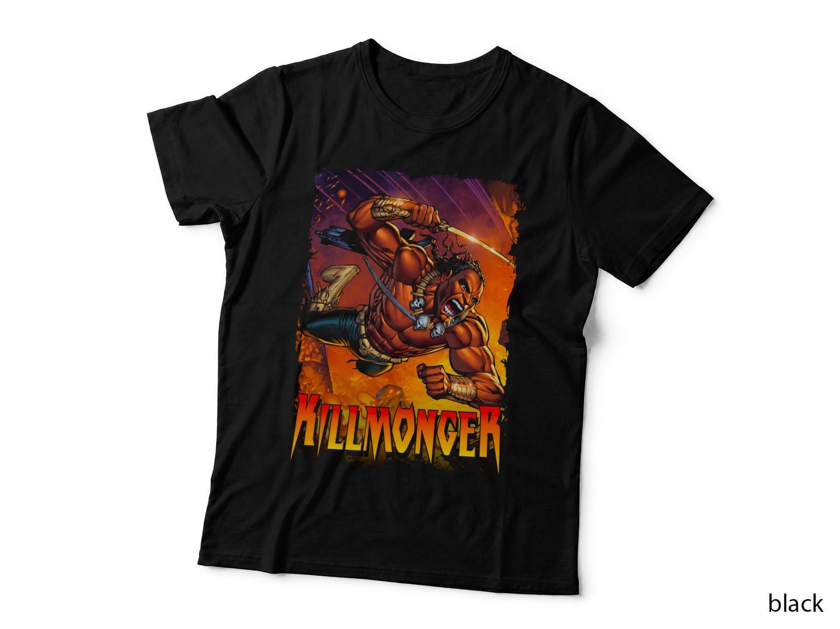 Killmonger Orange Red Character Yellow Halftone T-Shirt