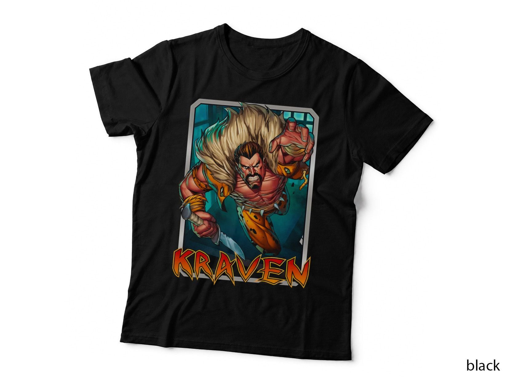 Kraven Orange Red Demon Halftone Villain Warrior T-Shirt