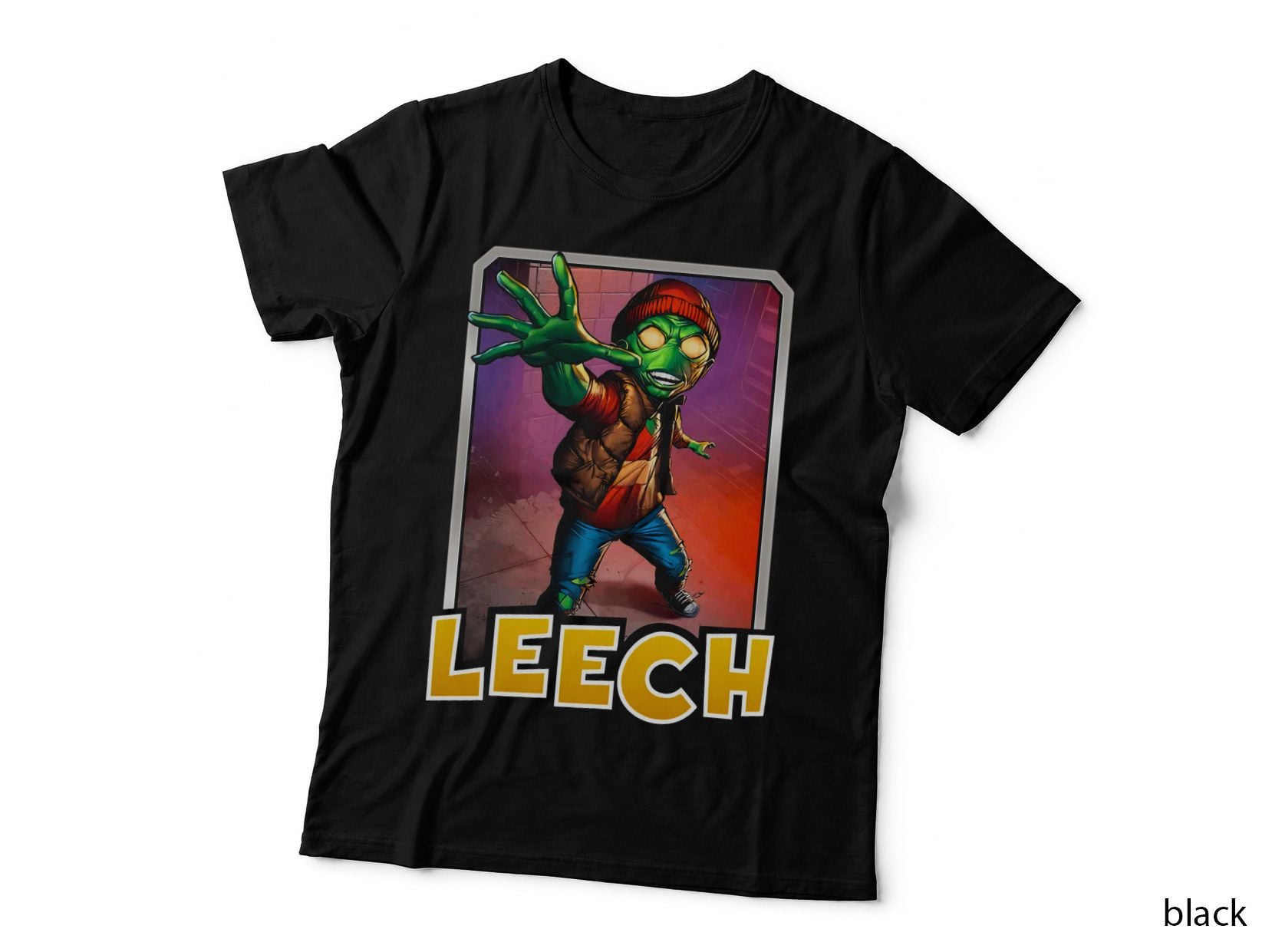 Leech Green Red Creature Halftone Character Monster T-Shirt