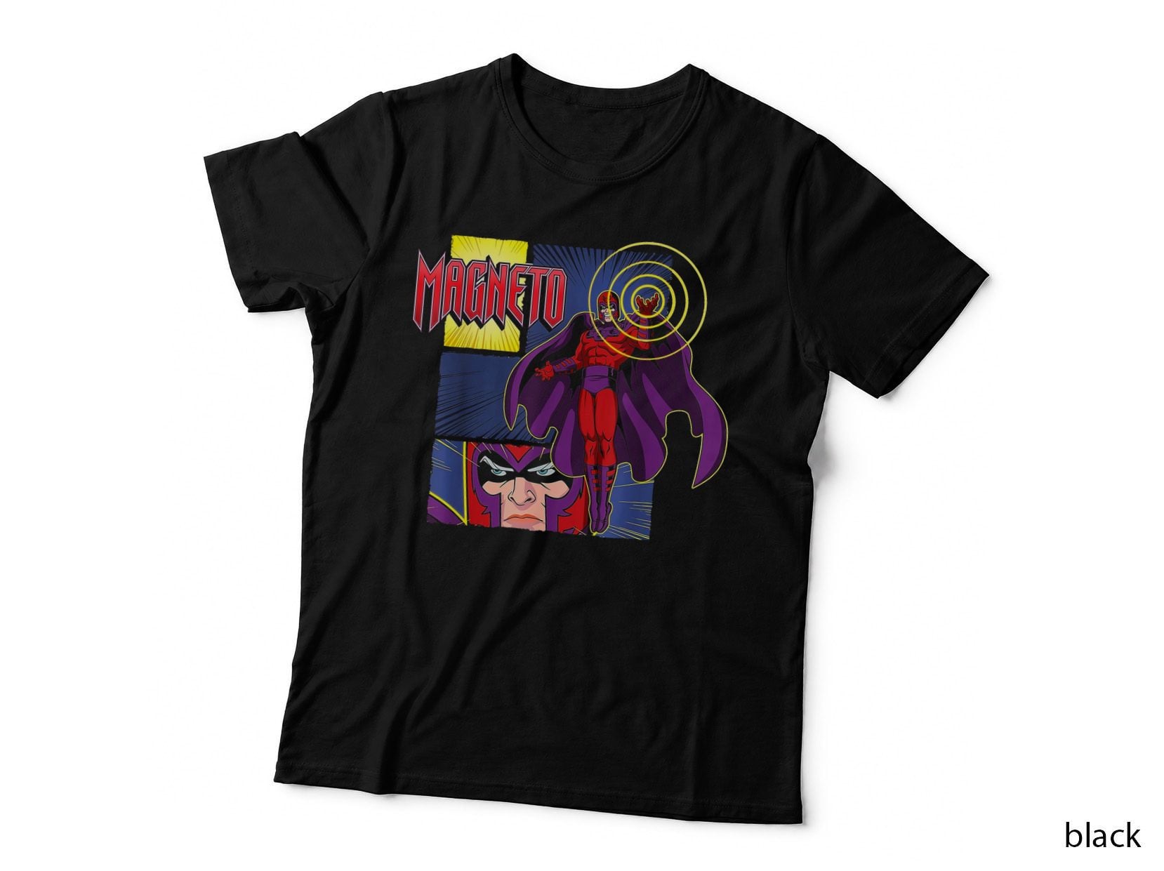 Magneto Purple Red Pink Halftone Superhero Magnetic T-Shirt