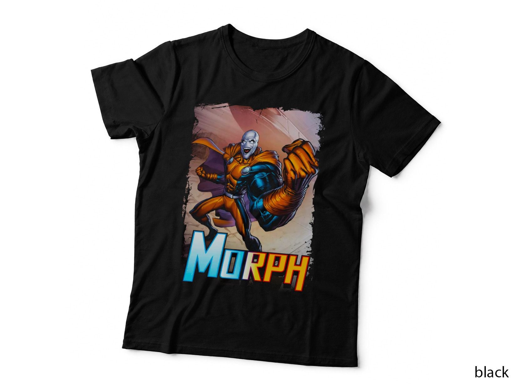 Morph Orange Blue Character Halftone Comic T-Shirt