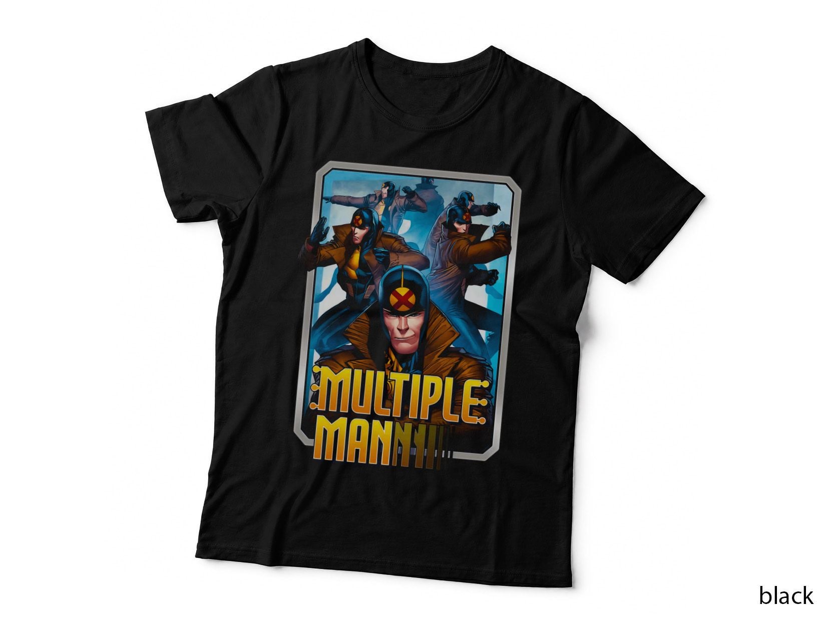 Multiple Man Blue Yellow Gold Comic Team T-Shirt