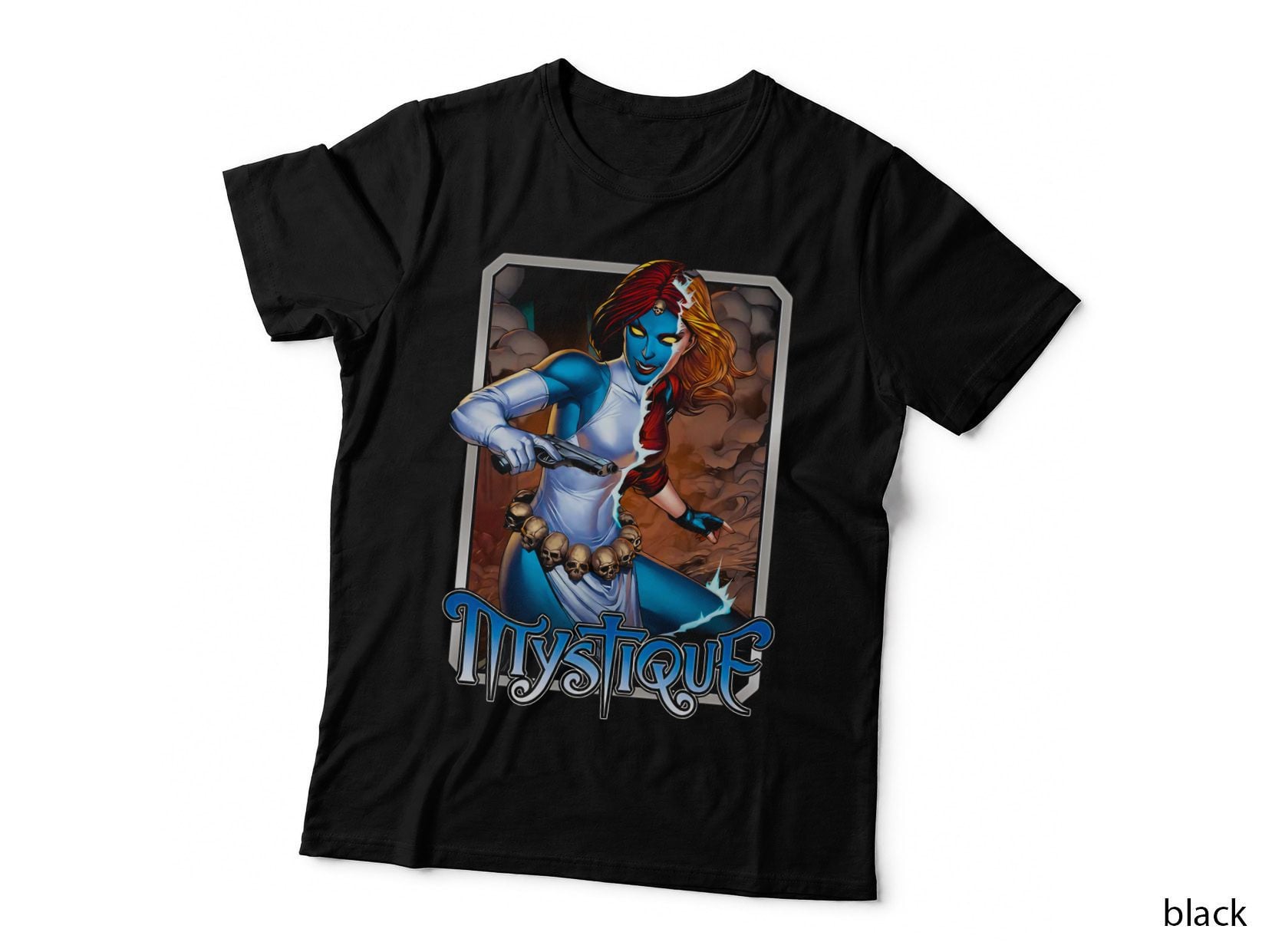 Mystique Blue Orange Red Shapeshifter Warrior T-Shirt