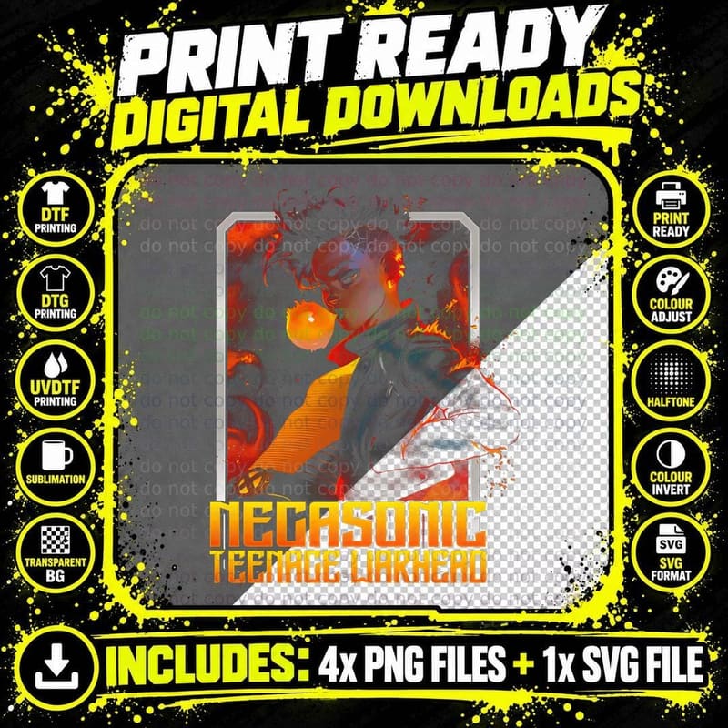 Negasonic Teenage Warhead Teenage-Warhead Red Orange Png SVG Digital Bundle