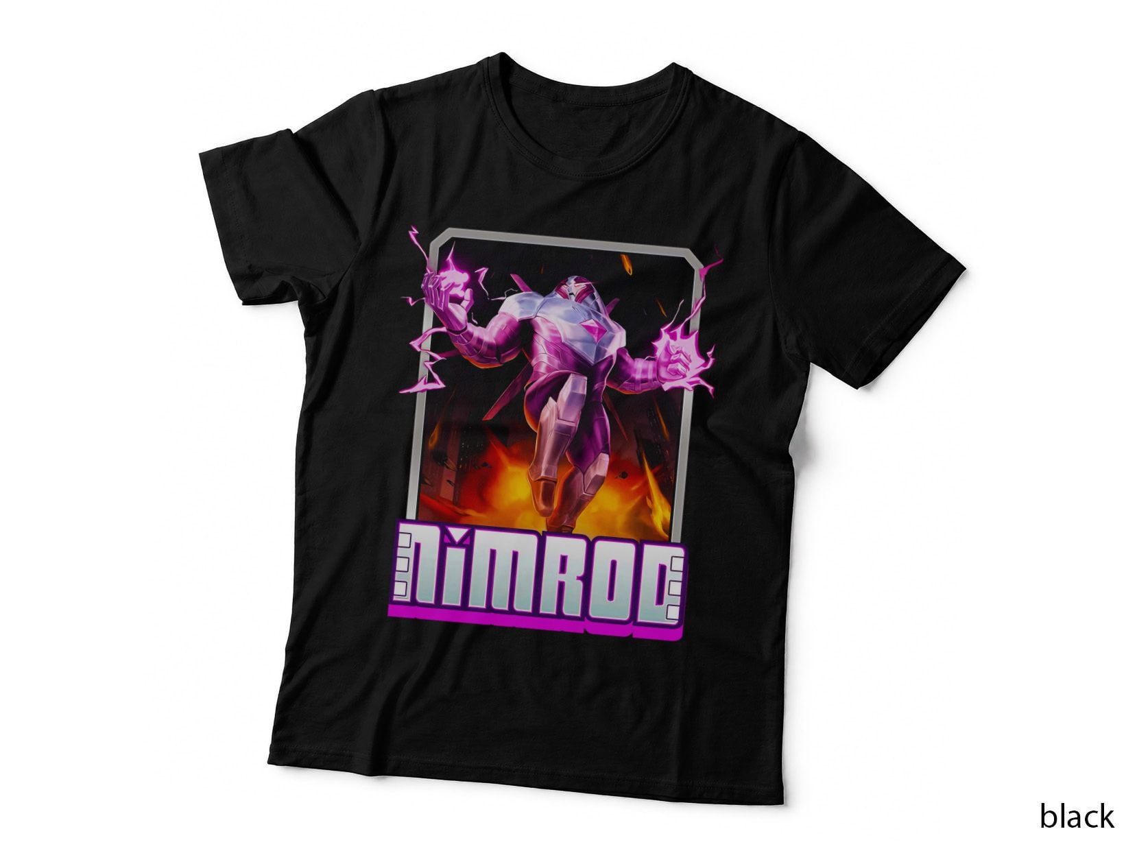 Nimrod Magenta Purple Fire Demon Villain T-Shirt