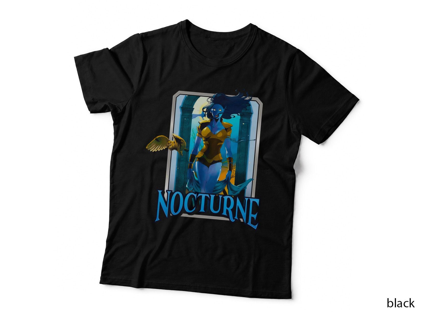 Nocturne Blue Yellow Angel Female Mystical T-Shirt