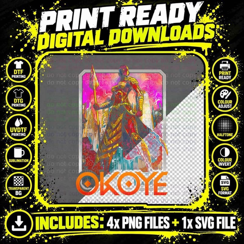 Okoye Magenta Warrior Gold Armor Female T-Shirt Png SVG Digital Bundle