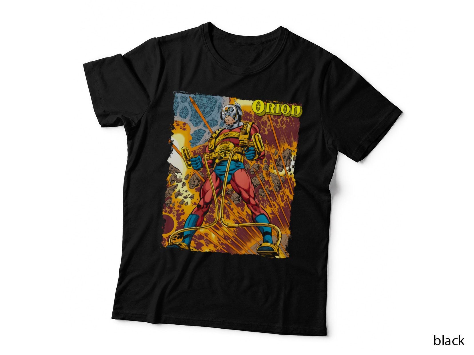 Orion Warrior Fiery Character with Yellow Gold Armor T-Shirt