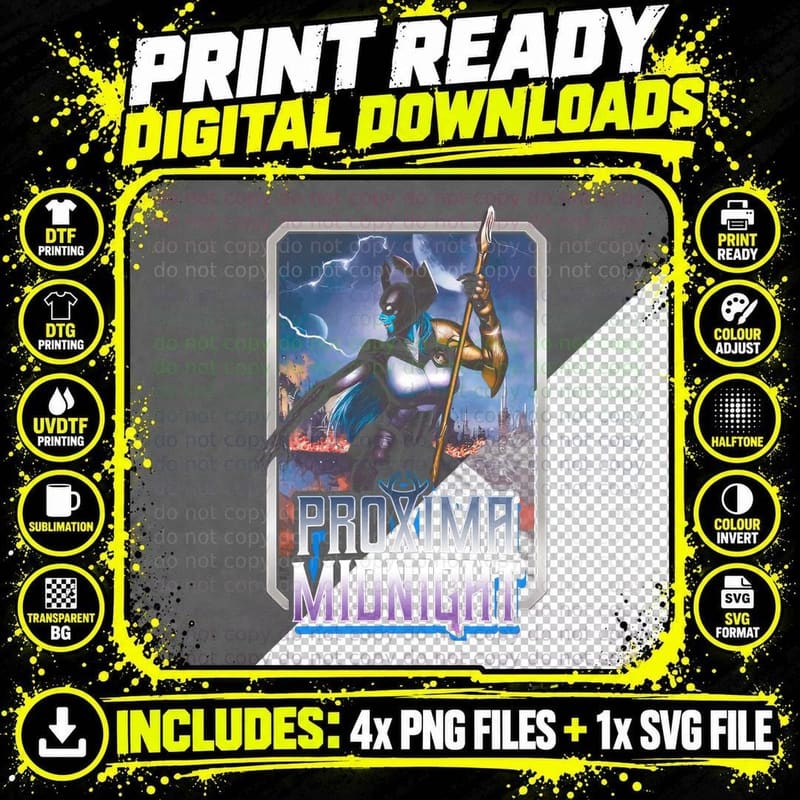Proxima Midnight Blue Gold Warrior Female T-Shirt Png SVG Digital Bundle