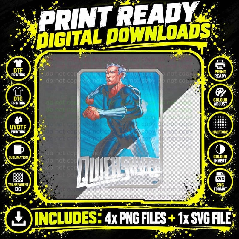 Quasar Blue Warrior Male Superhero T-Shirt Png SVG Digital Bundle