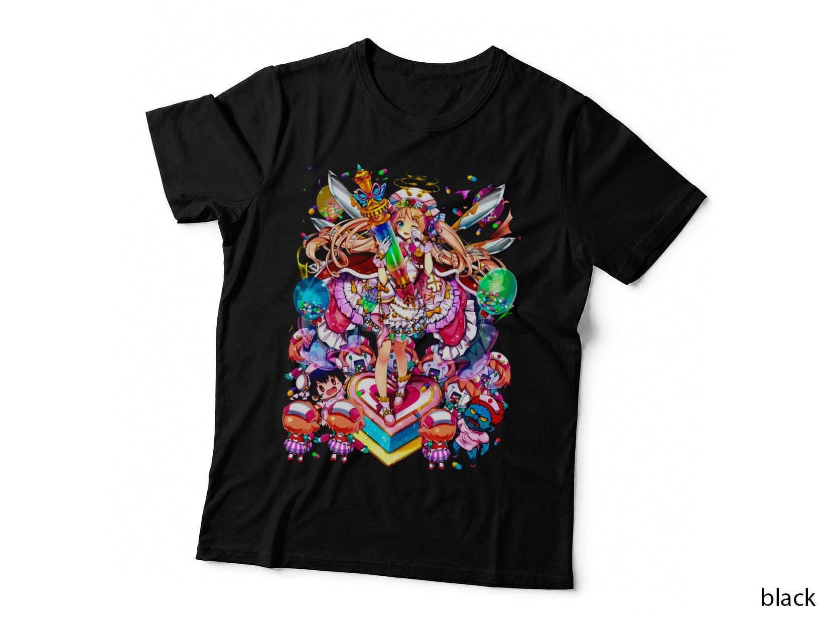 Rainbow Girls Multiple Colorful Effects Hearts and Sparkles T-Shirt