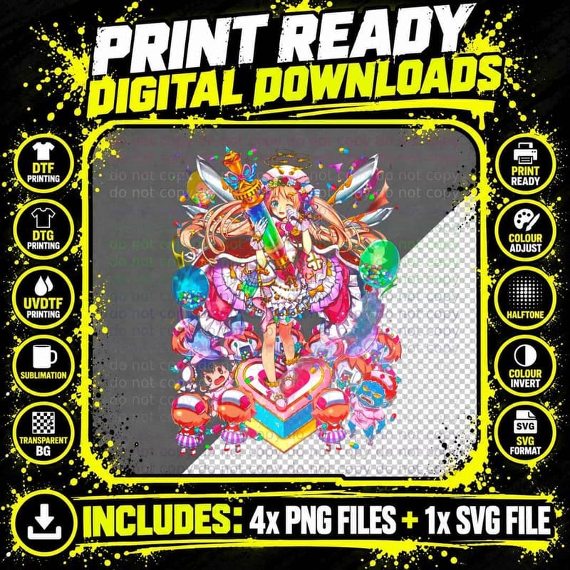 Rainbow Girls Multiple Colorful Effects Hearts and Png SVG Digital Bundle