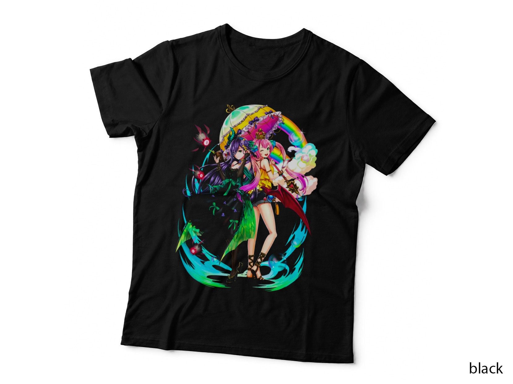 Rainbow Sisters Multiple Girls Effects Magical Cloud Theme T-Shirt
