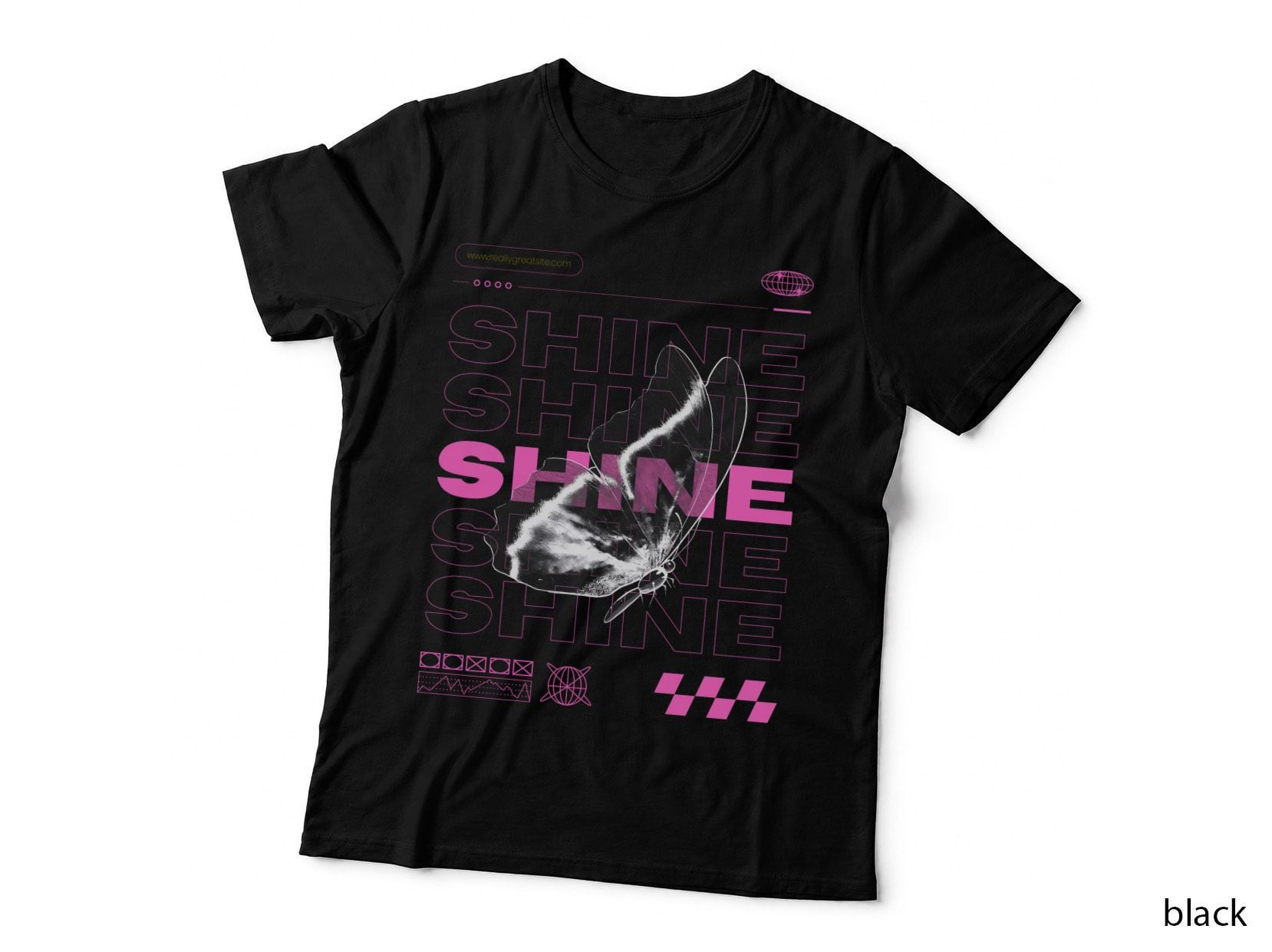 Red Black Monochrome Streetwear Double-Sided T-Shirt
