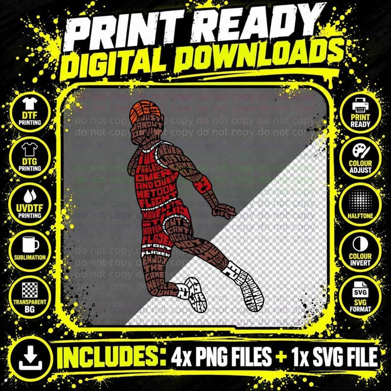 Red Figure Brown Silhouette T-Shirt Png SVG Digital Bundle